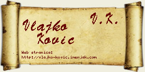 Vlajko Ković vizit kartica